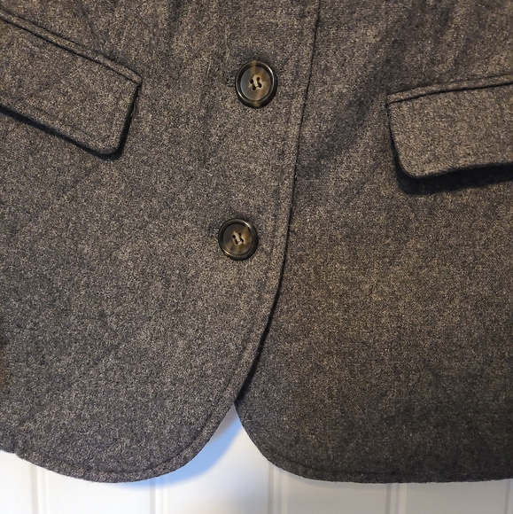 Talbots Wool Grey Blend Blazer size 12p - Picture 2 of 6